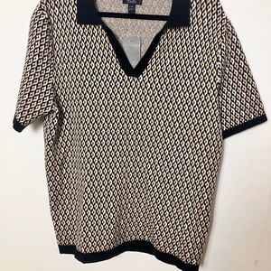 Truth Black and Cream V-Neck Sweater